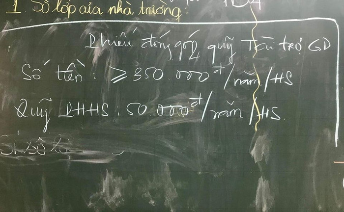Hình ảnh cho thấy, giáo viên chủ nhiệm của trường yêu cầu phải đóng từ 350 ngàn đồng trở lên (ảnh: P.L) Hình ảnh cho thấy, giáo viên chủ nhiệm của trường yêu cầu phải đóng từ 350 ngàn đồng trở lên (ảnh: P.L)