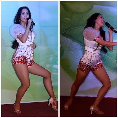 Ngoài sở hữu một đôi chân quá khổ, 'nữ hoàng dance sport' Khánh Thy còn sở hữu một vòng 2 'phì nhiêu' không kém. Ngoài sở hữu một đôi chân quá khổ, 'nữ hoàng dance sport' Khánh Thy còn sở hữu một vòng 2 'phì nhiêu' không kém.