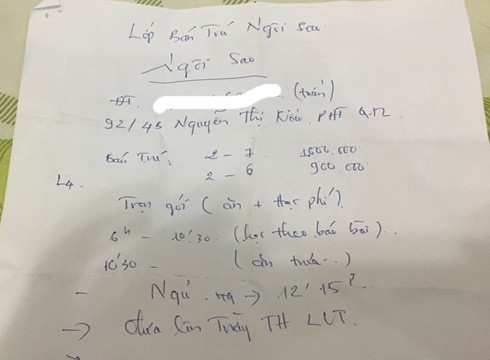 Bảng giá học phí của cơ sở bán trú "2 không" Ngôi Sao ở đường Nguyễn Thị Kiểu (ảnh: P.L) Bảng giá học phí của cơ sở bán trú "2 không" Ngôi Sao ở đường Nguyễn Thị Kiểu (ảnh: P.L)