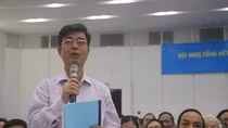 Phó Giáo sư Thái Bá Cần - Hiệu trưởng Trường Đại học quốc tế Hồng Bàng phát biểu tại hội nghị (ảnh: P.L)