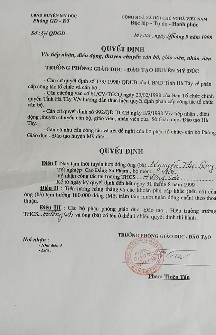 Có giáo viên hợp đồng tại huyện Mỹ Đức được ký hợp đồng từ năm 1998 nhưng đến thời điểm này chưa một lần được đóng bảo hiểm xã hội (Ảnh: V.N) Có giáo viên hợp đồng tại huyện Mỹ Đức được ký hợp đồng từ năm 1998 nhưng đến thời điểm này chưa một lần được đóng bảo hiểm xã hội (Ảnh: V.N)