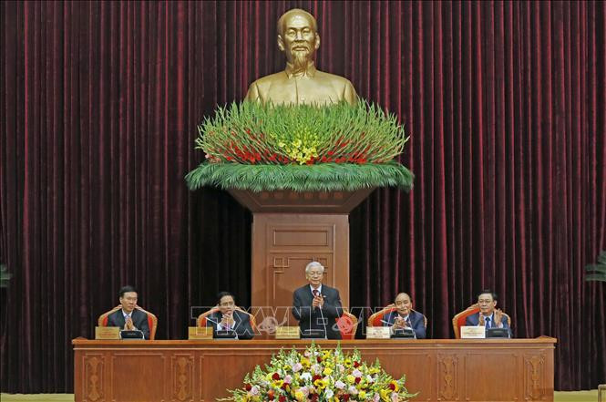 Tổng Bí thư, Chủ tịch nước Nguyễn Phú Trọng tại hội nghị. Ảnh: TTXVN