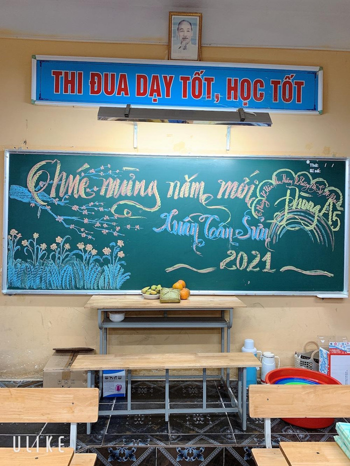 Tại các phòng học, thầy trò cùng phụ huynh cũng trang trí theo chủ đề xuân. (Ảnh: Cô giáo Bùi Thị Du cung cấp) Tại các phòng học, thầy trò cùng phụ huynh cũng trang trí theo chủ đề xuân. (Ảnh: Cô giáo Bùi Thị Du cung cấp)