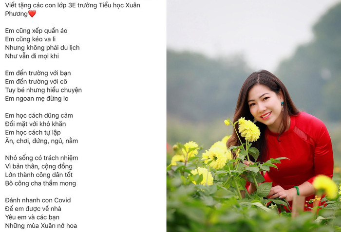 Bài thơ của cô Nguyễn Thị Lan Anh, giáo viên Trường Tiểu học Đoàn Thị Điểm Hà Nội. (Ảnh: Đình Hùng) Bài thơ của cô Nguyễn Thị Lan Anh, giáo viên Trường Tiểu học Đoàn Thị Điểm Hà Nội. (Ảnh: Đình Hùng)