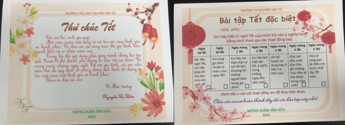 Phiếu bài tập Tết đặc biệt của Trường Tiểu học Nguyễn Văn Tố, phường Cát Dài, quận Lê Chân (Hải Phòng). Ảnh: Đình Hùng Phiếu bài tập Tết đặc biệt của Trường Tiểu học Nguyễn Văn Tố, phường Cát Dài, quận Lê Chân (Hải Phòng). Ảnh: Đình Hùng