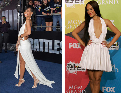 Có vẻ trang phục ưa chuộng của Rihanna là những bộ váy xẻ ngực sâu, váy xẻ cao tận đùi và khoe trọn tấm lưng sexy. Đúng là "không hở- không táo bạo" không phải là Rihanna!