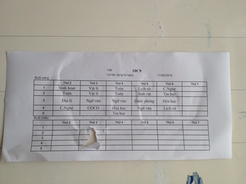 Thời khóa biểu từ 11/5 của học sinh khối 10 không có môn tiếng Anh (ảnh: CTV) Thời khóa biểu từ 11/5 của học sinh khối 10 không có môn tiếng Anh (ảnh: CTV)