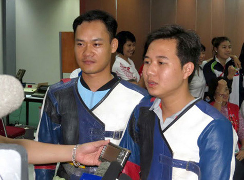 Xạ thủ Hữu Vượng giành HCV. Ảnh: Bóng đá + Xạ thủ Hữu Vượng giành HCV. Ảnh: Bóng đá +