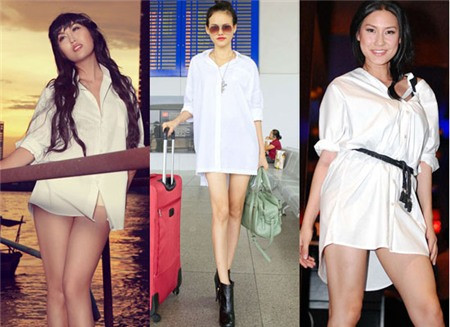 Diện sơ mi trắng trùm qua hông, Phi Thanh Vân, Tuyết Lan và Kathy Uyên khoe khéo chân dài. Diện sơ mi trắng trùm qua hông, Phi Thanh Vân, Tuyết Lan và Kathy Uyên khoe khéo chân dài.
