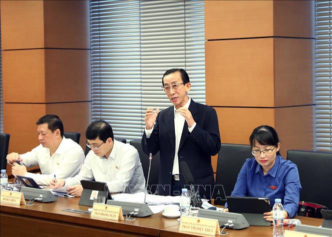 Đại biểu Quốc hội Thành phố Hồ Chí Minh Trần Hoàng Ngân phát biểu ý kiến. Ảnh: Phạm Kiên/TTXVN