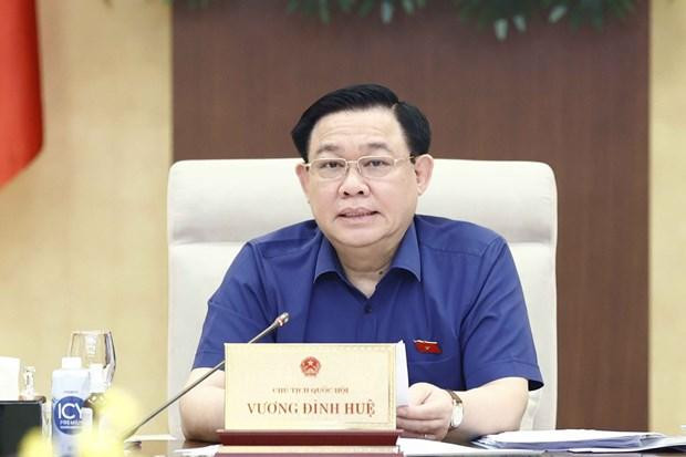 Chủ tịch Quốc hội Vương Đình Huệ phát biểu. (Ảnh: Doãn Tấn/TTXVN)