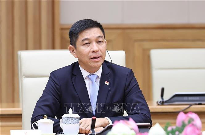 Chủ tịch Quốc hội Singapore Tan Chuan-Jin phát biểu.