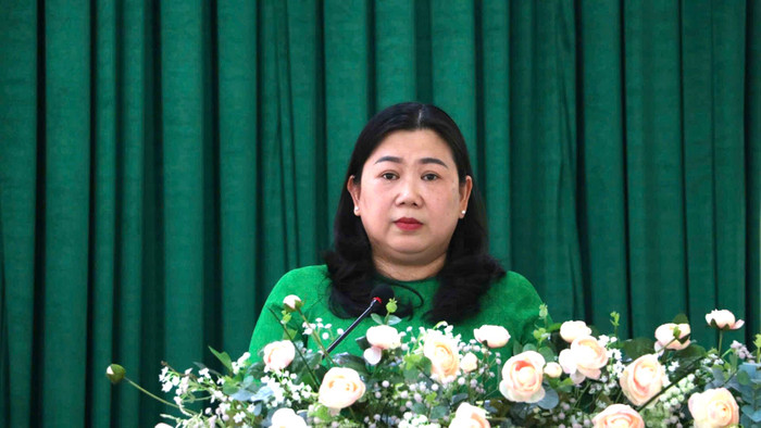 Bà Lương Thị Hồng Điệp - Trưởng phòng Giáo dục mầm non, Sở Giáo dục và Đào tạo Thành phố Hồ Chí Minh phát biểu (ảnh: V.D) gdvn_MyChauchamsoctreb.jpg
