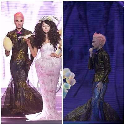 Qủa thật trên sàn catwalk, với chiếc váy này, thật khó mà phân biệt thiết kế dành cho phái nam và phái nữ.