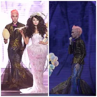 Qủa thật trên sàn catwalk, với chiếc váy này, thật khó mà phân biệt thiết kế dành cho phái nam và phái nữ.