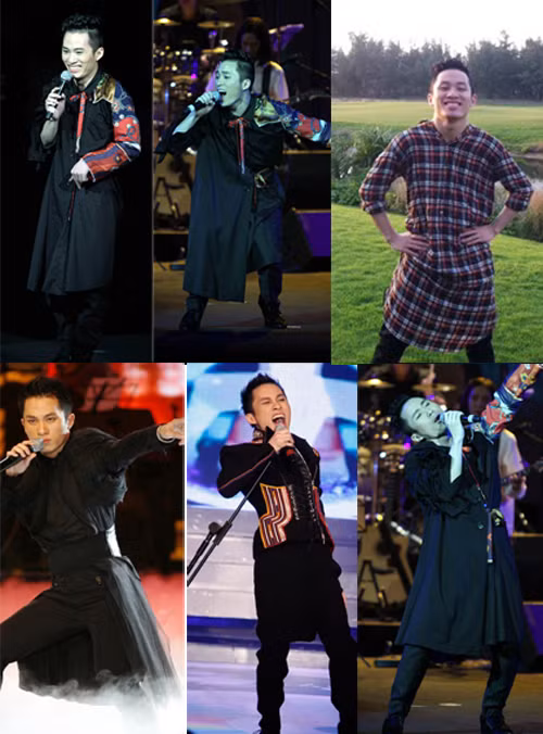 Không ít lần anh mặc váy biểu diễn trên sân khấu