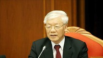 Tổng Bí thư, Chủ tịch nước Nguyễn Phú Trọng phát biểu bế mạc hội nghị. Ảnh: Phương Hoa/TTXVN