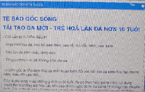 Nhiều cửa hàng bán mỹ phẩm không ngần ngại giới thiệu công dụng trên trời của "mỹ phẩm tế bào gốc" (ảnh infonet)