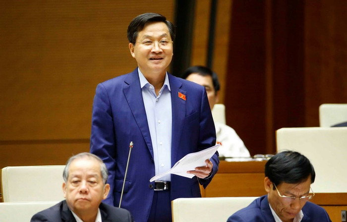 Tổng Thanh tra Chính phủ Lê Minh Khái trả lời chất vấn của các đại biểu Quốc hội. (Ảnh: Doãn Tấn/TTXVN)