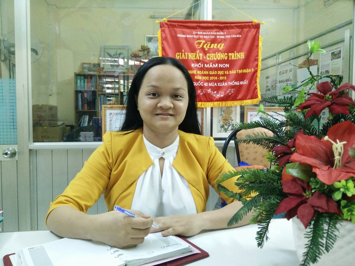 Cô Nguyễn Thị Lan Anh, Hiệu trưởng Trường Mầm non 8 (quận 3, Thành phố Hồ Chí Minh). Ảnh: Nhân vật cung cấp. Cô Nguyễn Thị Lan Anh, Hiệu trưởng Trường Mầm non 8 (quận 3, Thành phố Hồ Chí Minh). Ảnh: Nhân vật cung cấp.