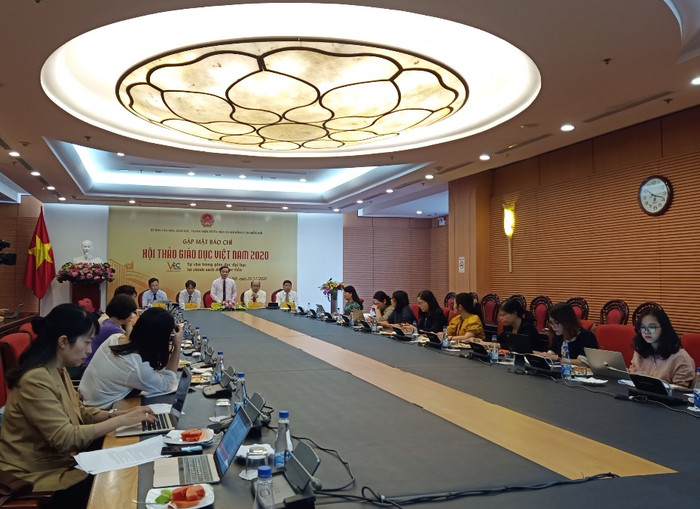 Toàn cảnh buổi gặp mặt báo chí thông tin về Hội thảo Giáo dục 2020. (Ảnh: Phạm Minh) Toàn cảnh buổi gặp mặt báo chí thông tin về Hội thảo Giáo dục 2020. (Ảnh: Phạm Minh)