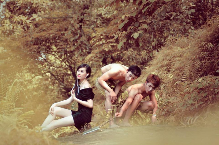 Hậu trường một buổi chụp hình.