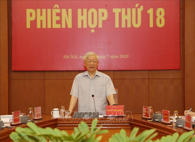 Tổng Bí thư, Chủ tịch nước Nguyễn Phú Trọng phát biểu chỉ đạo phiên họp. (Ảnh: TTXVN) Tổng Bí thư, Chủ tịch nước Nguyễn Phú Trọng phát biểu chỉ đạo phiên họp. (Ảnh: TTXVN)