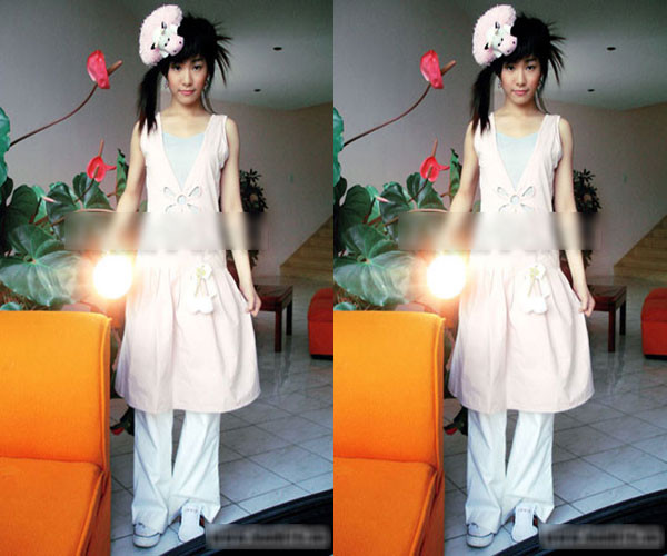 Trang phục ngây thơ, trong sáng, nhưng phối hợp không bắt mắt Trang phục ngây thơ, trong sáng, nhưng phối hợp không bắt mắt