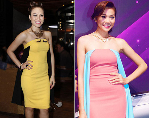 6. Mở cửa hàng thời trang tự thiết kế chưa được bao lâu, ca sĩ Mỹ Tâm gặp ngay tai nạn đạo thiết kế. Chiếc váy vàng "made by Mỹ Tâm" mặc trong bữa tiệc khai trương thương hiệu có nhiều nét hao hao với chiếc váy mà Thanh Hằng từng mặc 6. Mở cửa hàng thời trang tự thiết kế chưa được bao lâu, ca sĩ Mỹ Tâm gặp ngay tai nạn đạo thiết kế. Chiếc váy vàng "made by Mỹ Tâm" mặc trong bữa tiệc khai trương thương hiệu có nhiều nét hao hao với chiếc váy mà Thanh Hằng từng mặc