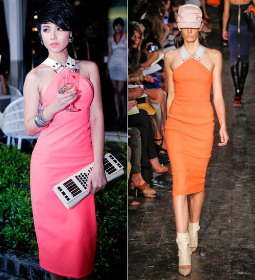 4. Ngọc Diệp xuất hiện tại một sự kiện khá lớn với mẫu váy giống đến từng chi tiết với thiết kế của bà Becks, khác chăng chỉ nằm ở màu sắc trang phục và đường cắt kém tinh tế 4. Ngọc Diệp xuất hiện tại một sự kiện khá lớn với mẫu váy giống đến từng chi tiết với thiết kế của bà Becks, khác chăng chỉ nằm ở màu sắc trang phục và đường cắt kém tinh tế