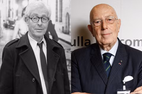 Chủ tịch Hiệp hội thời trang Italy Mario Boselli (phải) và Chủ tịch Hiệp hội thời trang Pháp Didier Grumbach.