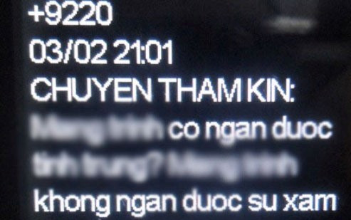 Một phần trong nội dung dịch vụ của nhà mạng MobiFone gửi đến cho anh K.