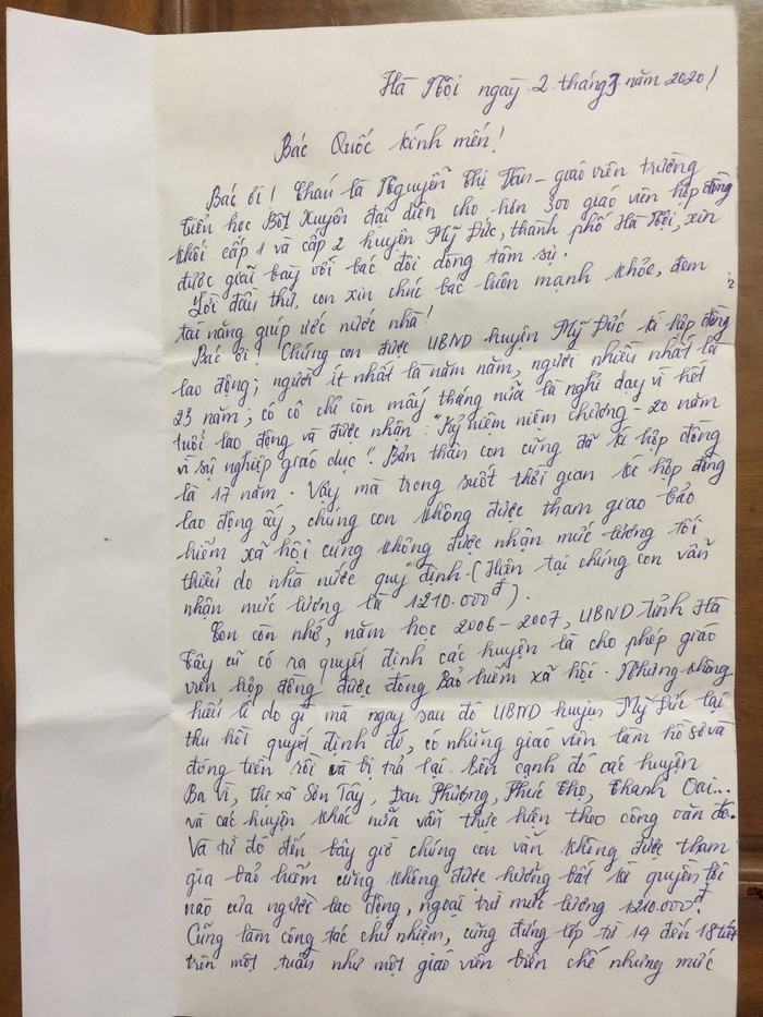 Những dòng tâm sự đầy nước mắt của giáo viên hợp đồng huyện Mỹ Đức (Ảnh:V.N) Những dòng tâm sự đầy nước mắt của giáo viên hợp đồng huyện Mỹ Đức (Ảnh:V.N)