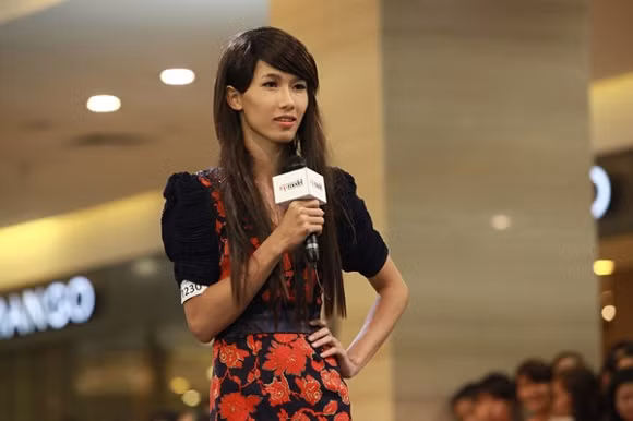 Trâm Anh khi tham gia thi Vietnam Next Top Model 2012.