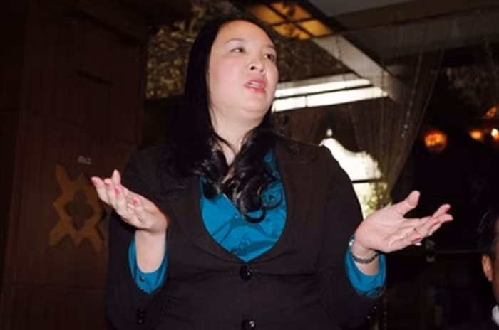 Bà Phạm Thị Thanh Ngọc, người được mệnh danh là 'kiều nữ Hải Dương' trong một buổi tiếp xúc báo chí