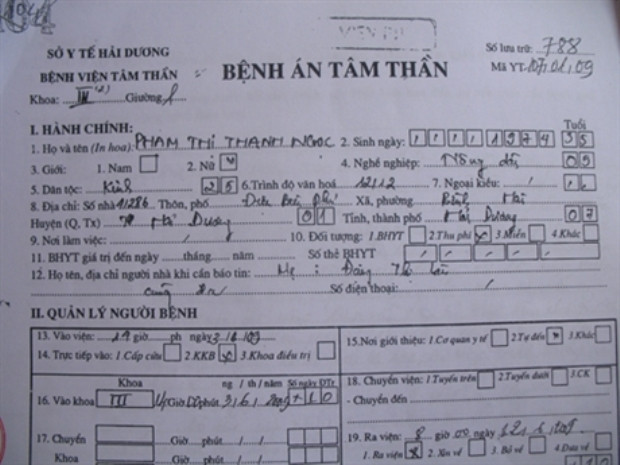 Bệnh viện Tâm thần Hải Dương, nơi bà Ngọc đã từng phải vào điều trị 2 lần. (Ảnh: CAND) Bệnh viện Tâm thần Hải Dương, nơi bà Ngọc đã từng phải vào điều trị 2 lần. (Ảnh: CAND)