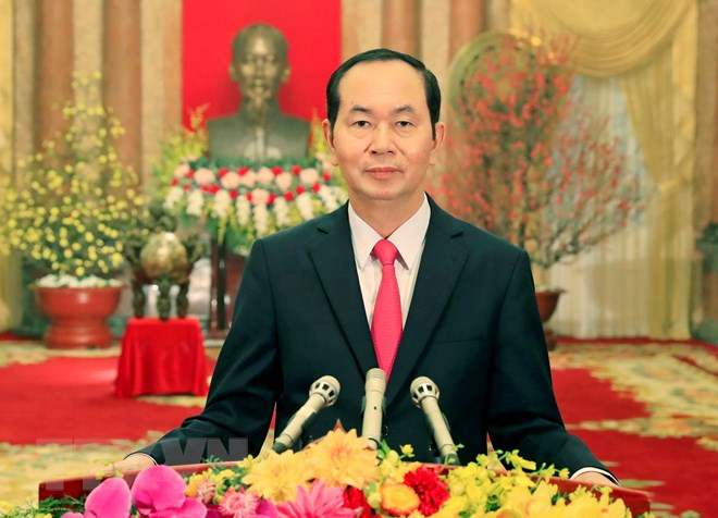 Chủ tịch nước Trần Đại Quang chúc Tết đồng bào, chiến sĩ cả nước và kiều bào Việt Nam ở nước ngoài. (Ảnh: Nhan Sáng/TTXVN) Chủ tịch nước Trần Đại Quang chúc Tết đồng bào, chiến sĩ cả nước và kiều bào Việt Nam ở nước ngoài. (Ảnh: Nhan Sáng/TTXVN)