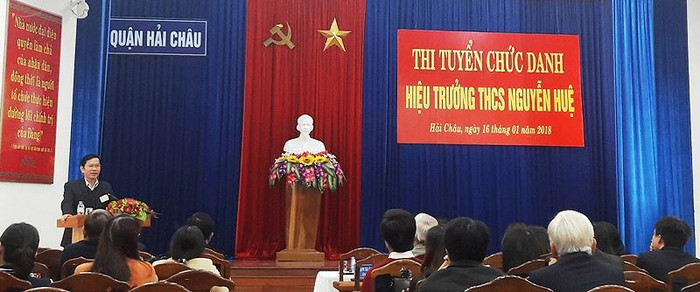 Một kỳ thi tuyển Hiệu trưởng tại quận Hải Châu, Đà Nẵng. Ảnh: TT Một kỳ thi tuyển Hiệu trưởng tại quận Hải Châu, Đà Nẵng. Ảnh: TT