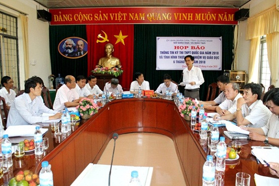 Buổi họp báo về kỳ thi Trung học phổ thông quốc gia. Ảnh do tác giả cung cấp. Buổi họp báo về kỳ thi Trung học phổ thông quốc gia. Ảnh do tác giả cung cấp.