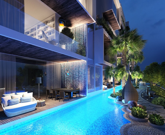 Phối cảnh hồ bơi Panorama xuyên suốt, kết nối đến từng căn biệt thự. Phối cảnh hồ bơi Panorama xuyên suốt, kết nối đến từng căn biệt thự.