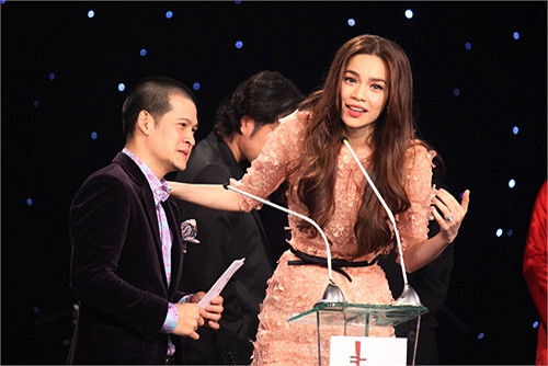 Tại lễ trao giải thưởng Âm nhạc Cống hiến năm 2012, bộ váy Hà Hồ mặc được cho là có thiết kế gần giống một thiết kế của Elie Saab.