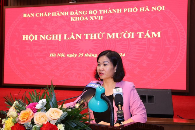 Phó Bí thư Thường trực Thành ủy Hà Nội Nguyễn Thị Tuyến được phân công điều hành Thành ủy Hà Nội. Ảnh: VGP/GH Phó Bí thư Thường trực Thành ủy Hà Nội Nguyễn Thị Tuyến được phân công điều hành Thành ủy Hà Nội. Ảnh: VGP/GH