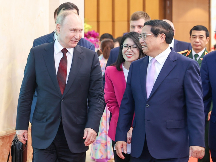 Tổng thống Putin cảm ơn sự đón tiếp thân tình, trọng thị, cũng như những tình cảm tốt đẹp mà lãnh đạo và nhân dân Việt Nam dành cho ông. Ảnh: VGP/Nhật Bắc Sớm triển khai một số dự án lớn mang tính chất 'hải đăng' của Nga tại Việt Nam- Ảnh 3.