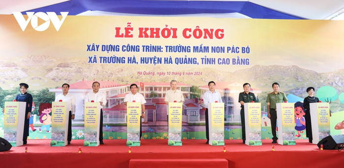 Khởi công xây dựng Trường mầm non Pác Bó. Khởi công xây dựng Trường mầm non Pác Bó.