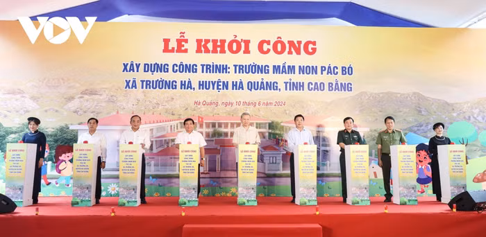 Khởi công xây dựng Trường mầm non Pác Bó.