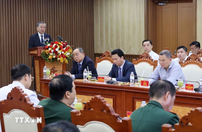 Chủ tịch nước Tô Lâm phát biểu chỉ đạo. (Ảnh: Nhan Sáng/TTXVN) Chủ tịch nước Tô Lâm phát biểu chỉ đạo. (Ảnh: Nhan Sáng/TTXVN)