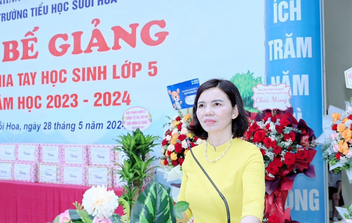 Cô Nguyễn Thị Kim Liên - Hiệu trưởng Trường Tiểu học Suối Hoa. Ảnh: website nhà trường 865.jpg