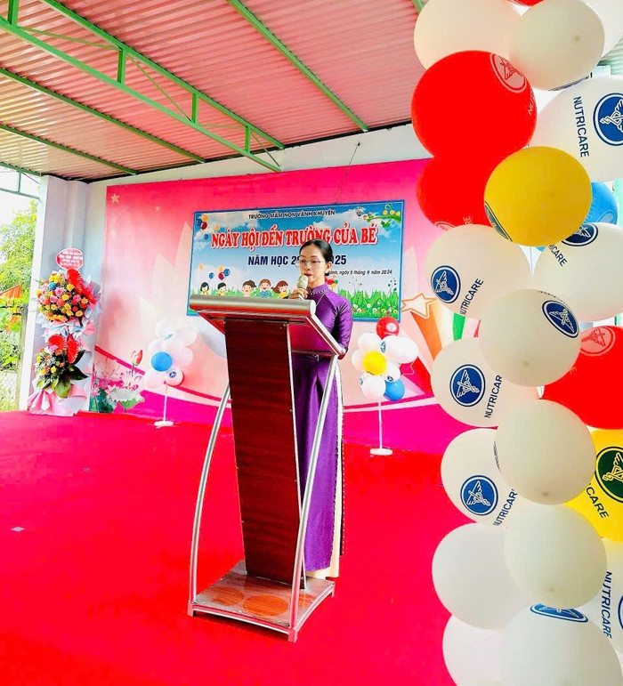 Cô Nguyễn Thị Thanh - Hiệu trưởng Trường Mầm non Hoa Phượng. Ảnh: NVCC 52d6d06935ba83e4daab.jpg