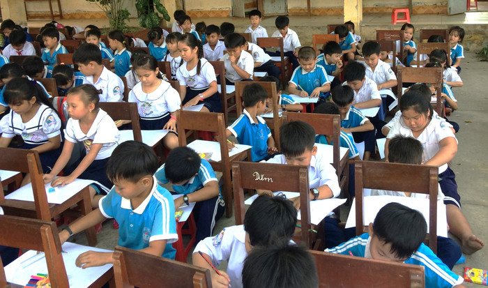 Học sinh Trường Tiểu học Thạnh Tân trong một hội thi tại trường. Ảnh: website nhà trường img-2294.jpg