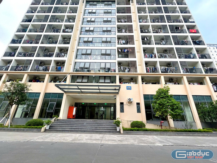 Tòa nhà E5 ký túc xá Học viện Báo chí và Tuyên truyền. Ảnh: Hà Anh gdvn-ktx.png